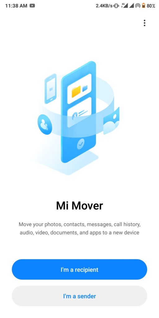 Mi Mover App Interface